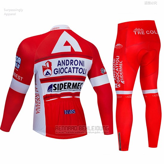 2019 Fahrradbekleidung Androni Giocattoli Rot Wei Trikot Langarm und Tragerhose